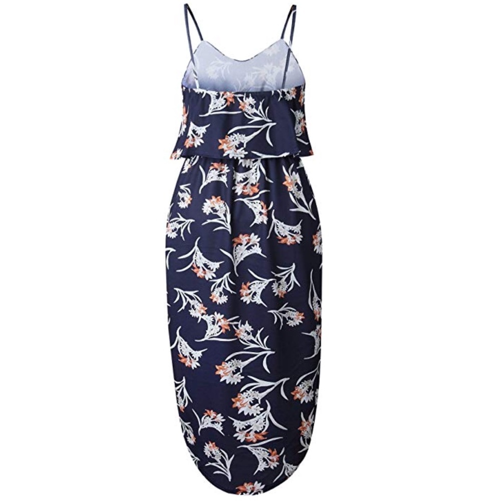 Birds Of Feathers Asymmetrical Midi Dress - Picture 5 of 6